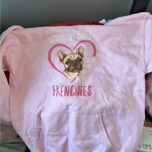French Bulldog Graphic Pink Dog Hoodie
